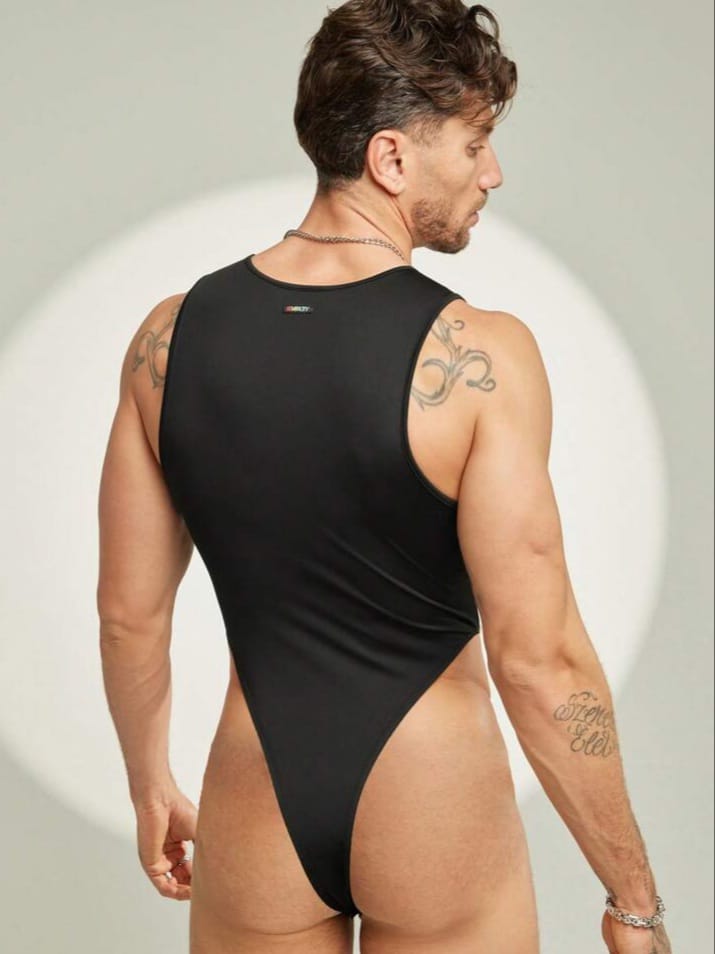 BONGA BOYS Men's Sleeveless Crew Neck Baby Latter Printed Bodysuit